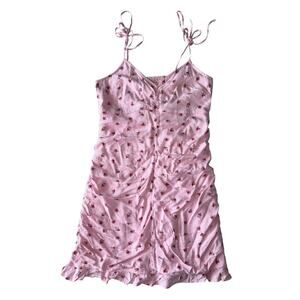 NWT Hollister Pink Floral Mini Dress - Size Medium - Adjustable Tie Straps